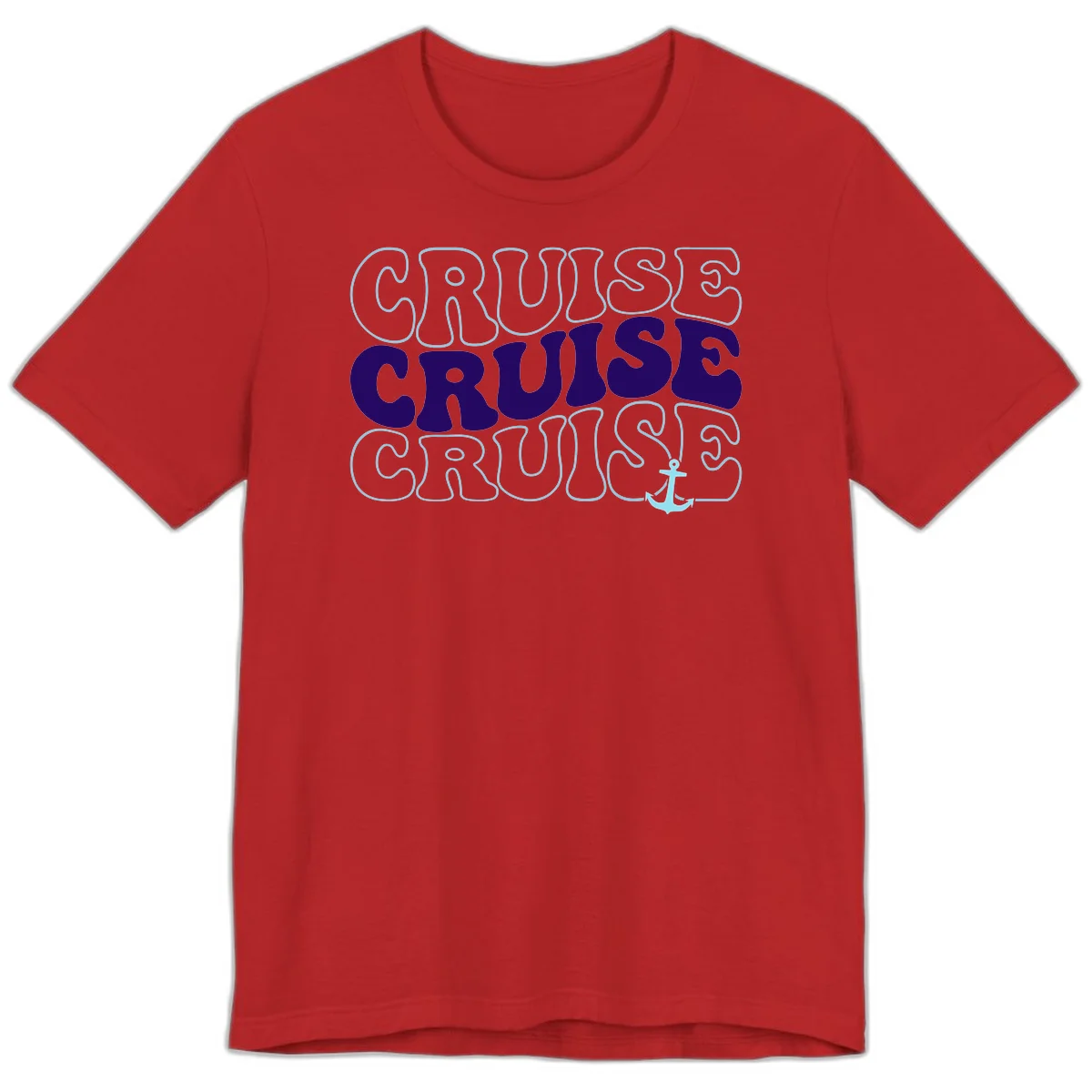 Cruise Cruise Cruise Anchor Design Premium T-Shirt in Red