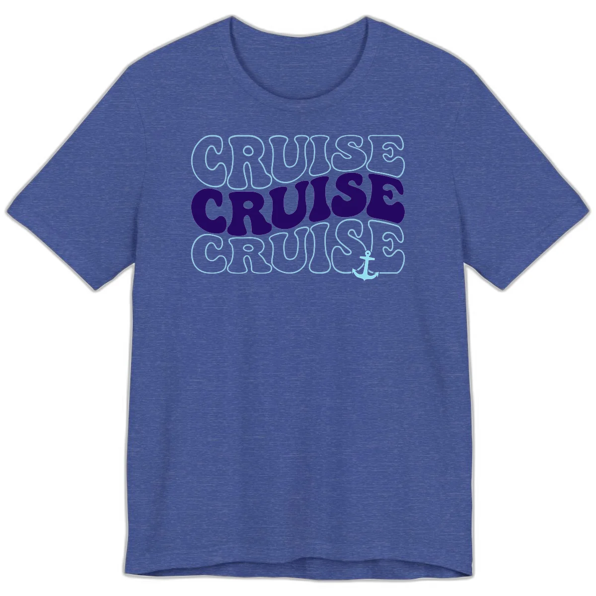 Cruise Cruise Cruise Anchor Design Premium T-Shirt in Heather True Royal