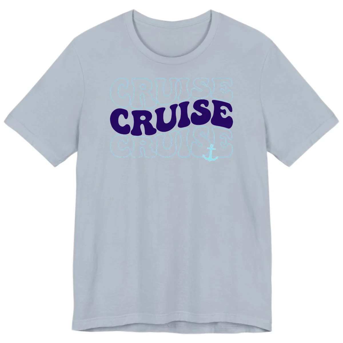 Cruise Cruise Cruise Anchor Design Premium T-Shirt in Light Blue