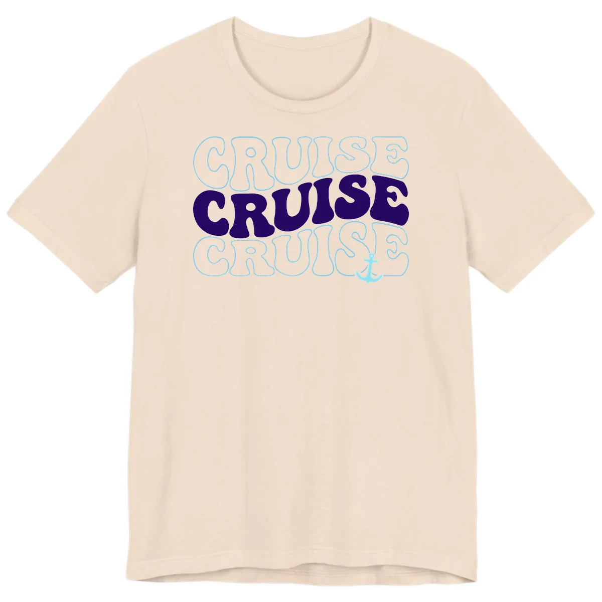 Cruise Cruise Cruise Anchor Design Premium T-Shirt in Soft Cream