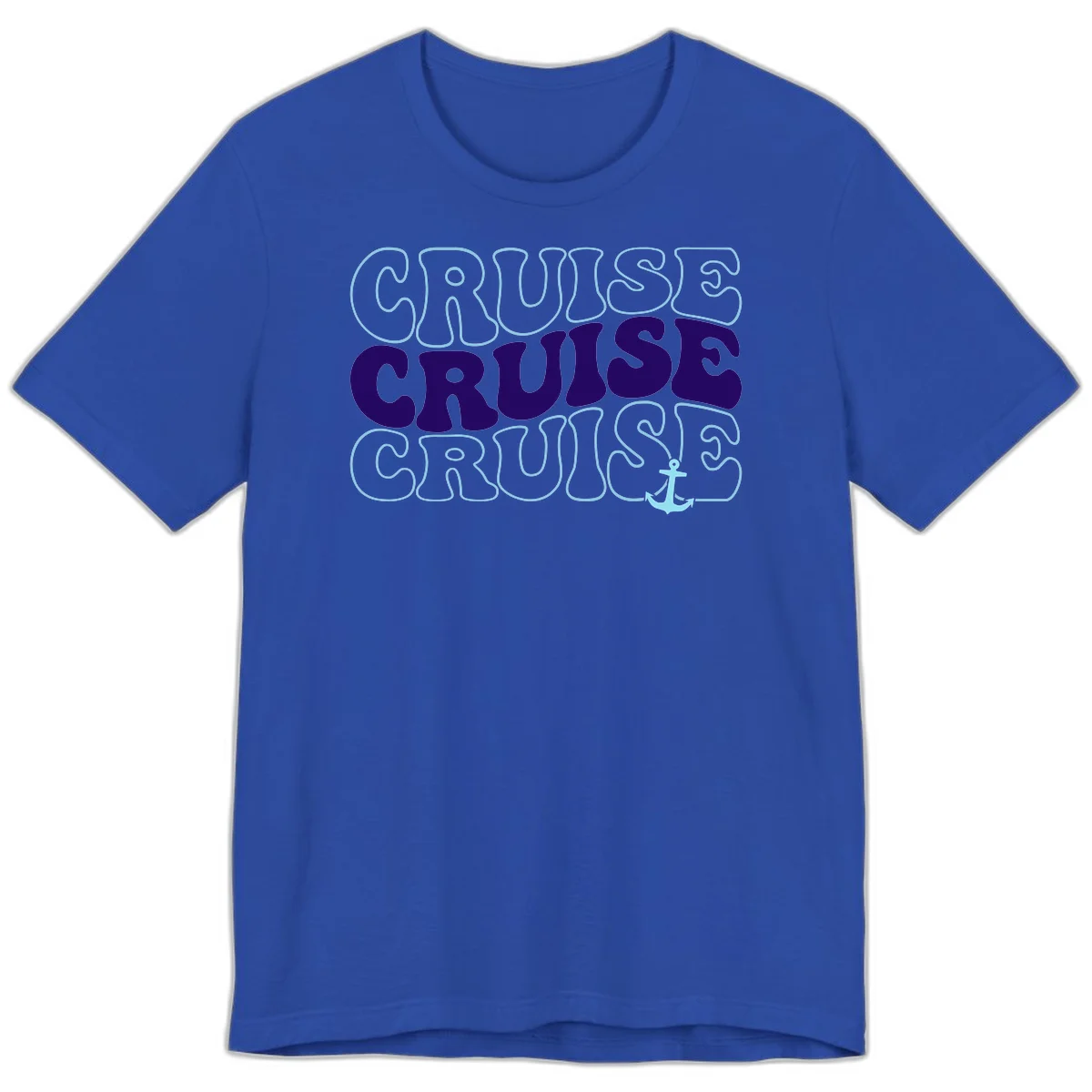Cruise Cruise Cruise Anchor Design Premium T-Shirt in True Royal
