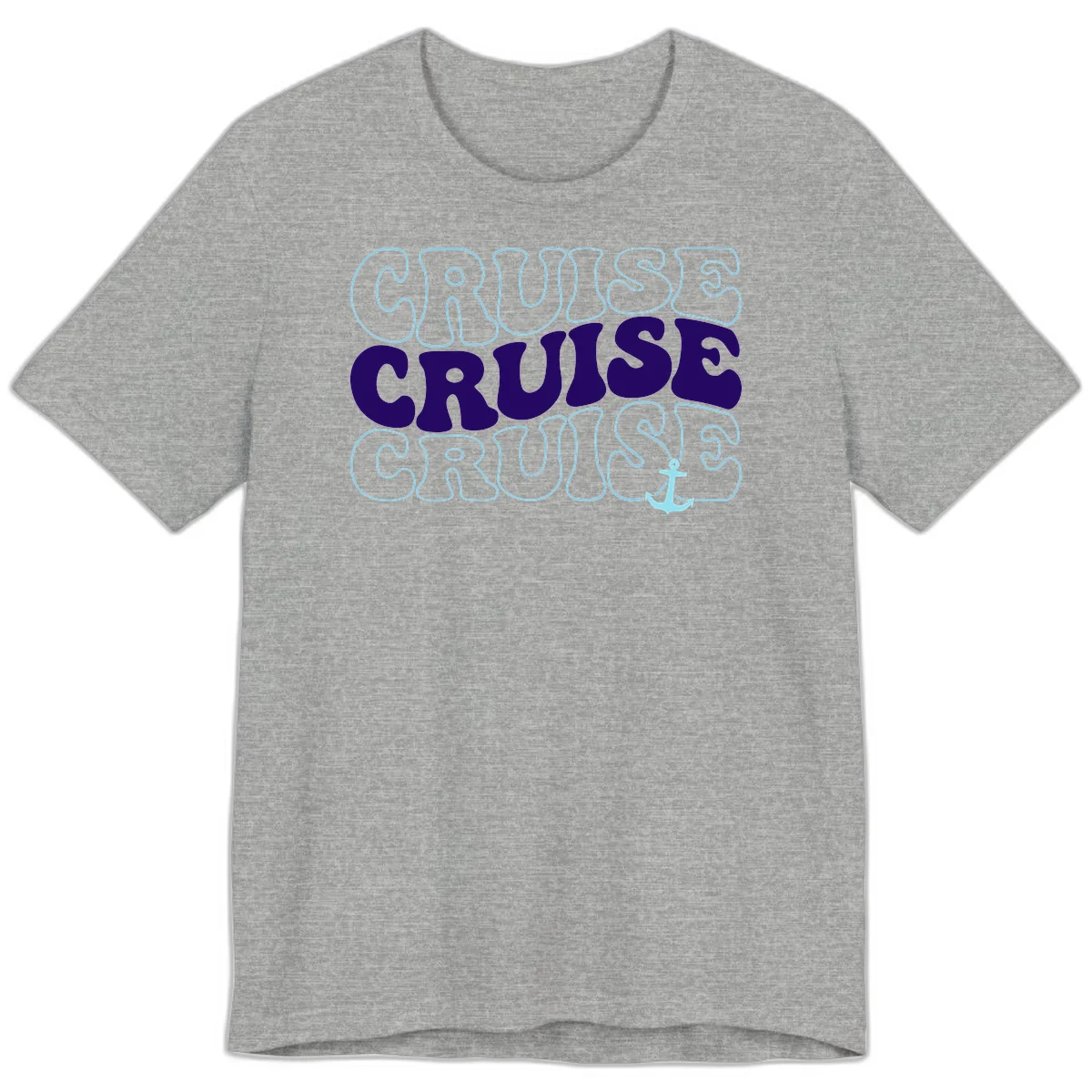 Cruise Cruise Cruise Anchor Design Premium T-Shirt in Athletic Heather