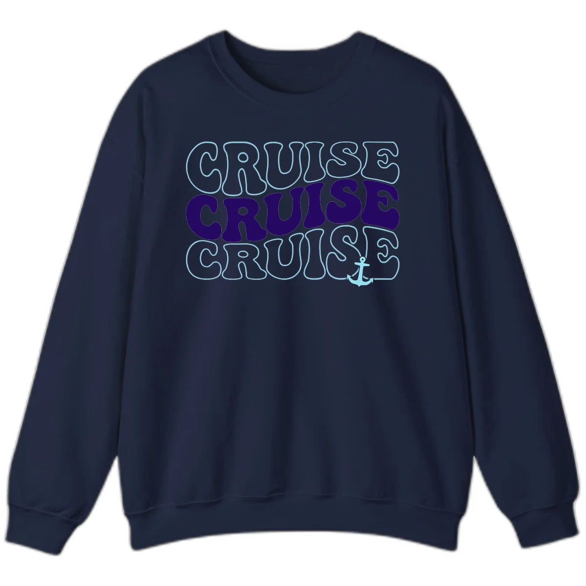 Cruise Cruise Cruise Anchor Design Sweatshirt in Navy