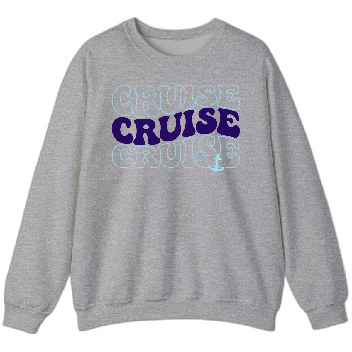 Cruise Cruise Cruise Anchor Design Sweatshirt in Sport Grey