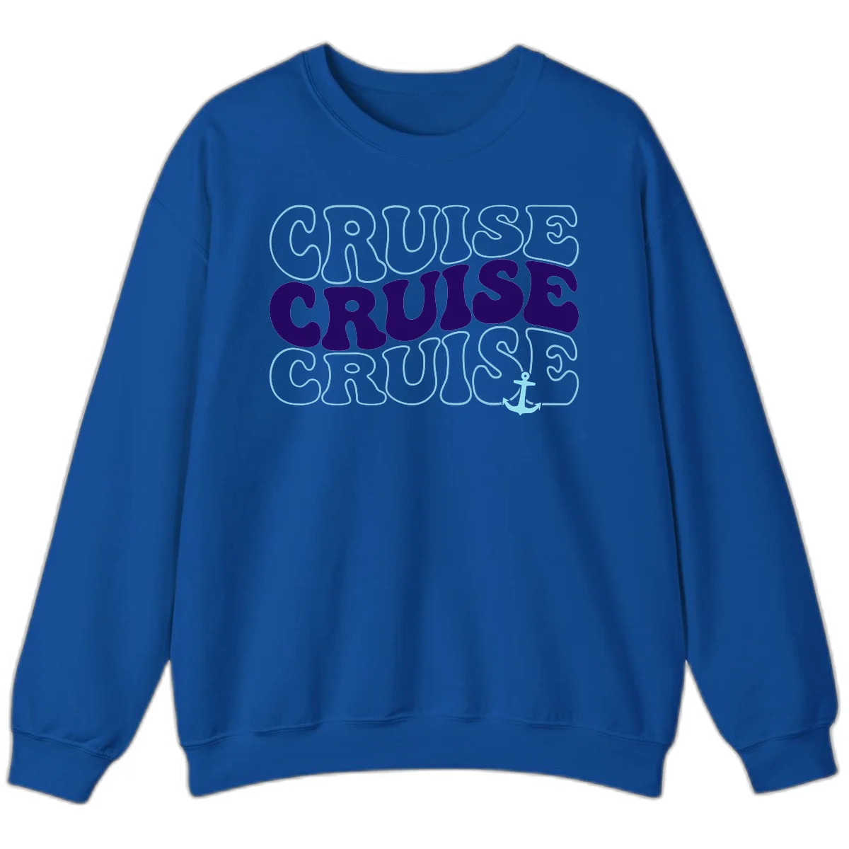Cruise Cruise Cruise Anchor Design Sweatshirt in Royal