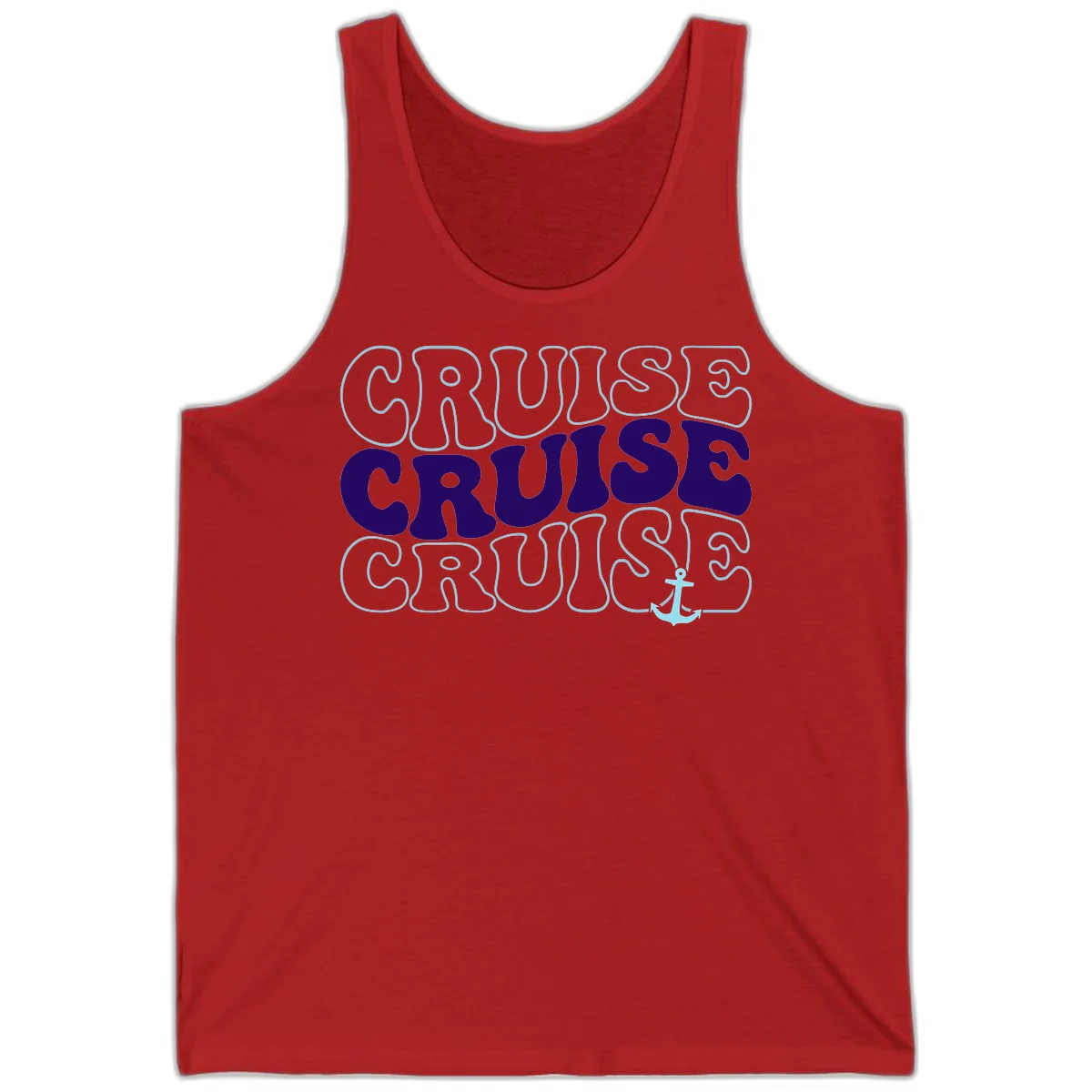 Cruise Cruise Cruise Anchor Design Tank in Red