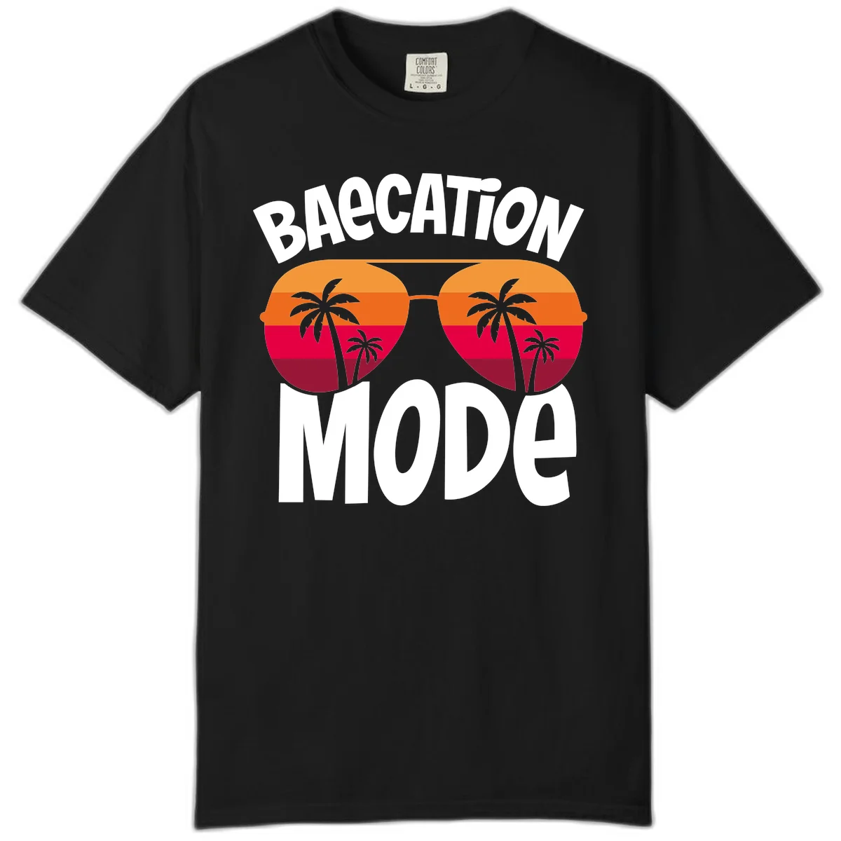 Bagcation Mode Tropical Vibes Comfort Color Shirt in Black