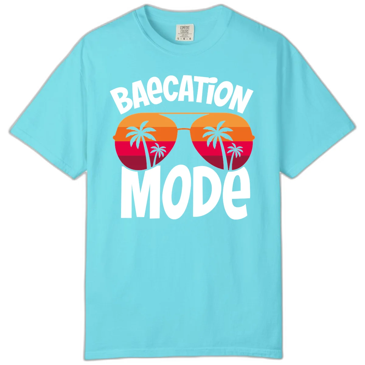 Bagcation Mode Tropical Vibes Comfort Color Shirt in Lagoon Blue
