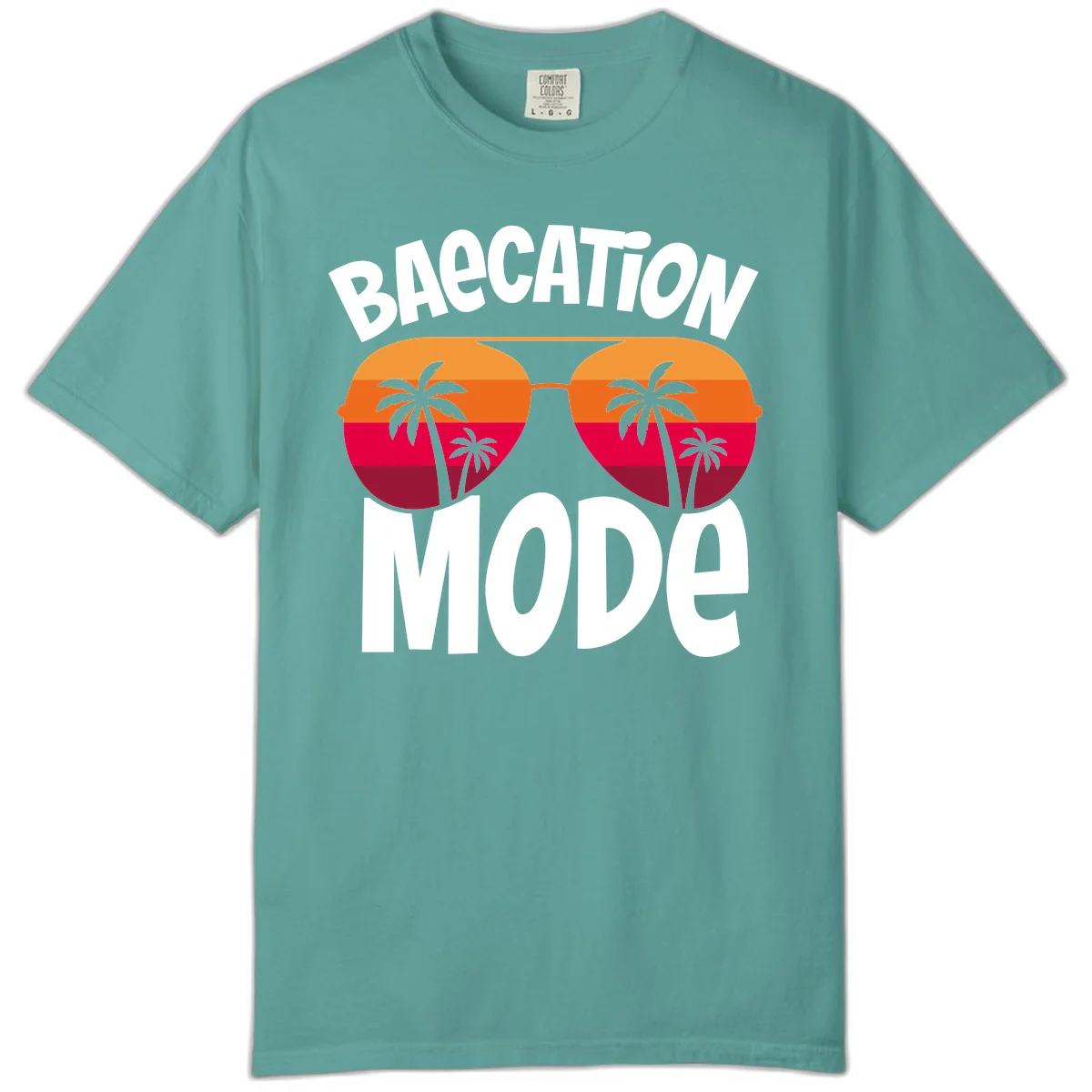 Bagcation Mode Tropical Vibes Comfort Color Shirt in Seafoam