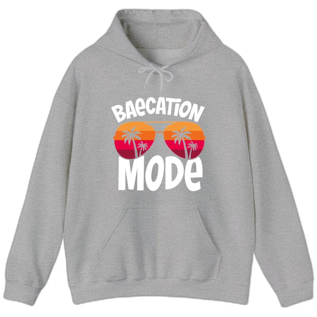 Bagcation Mode Tropical Vibes Hoodie in Sport Grey