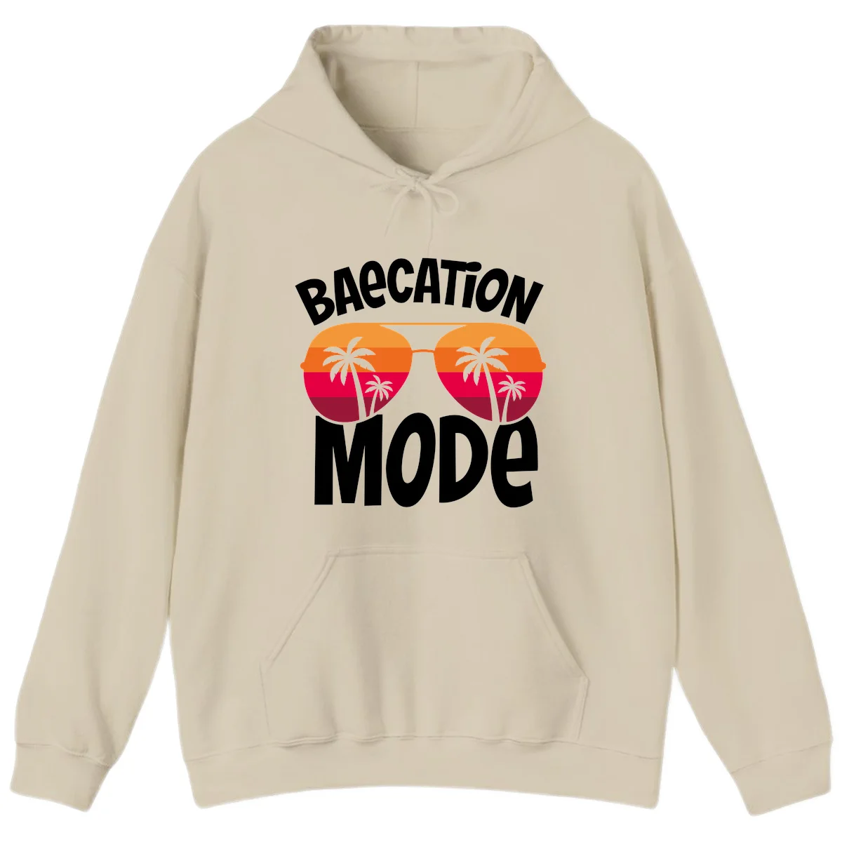 Bagcation Mode Tropical Vibes Hoodie in Sand