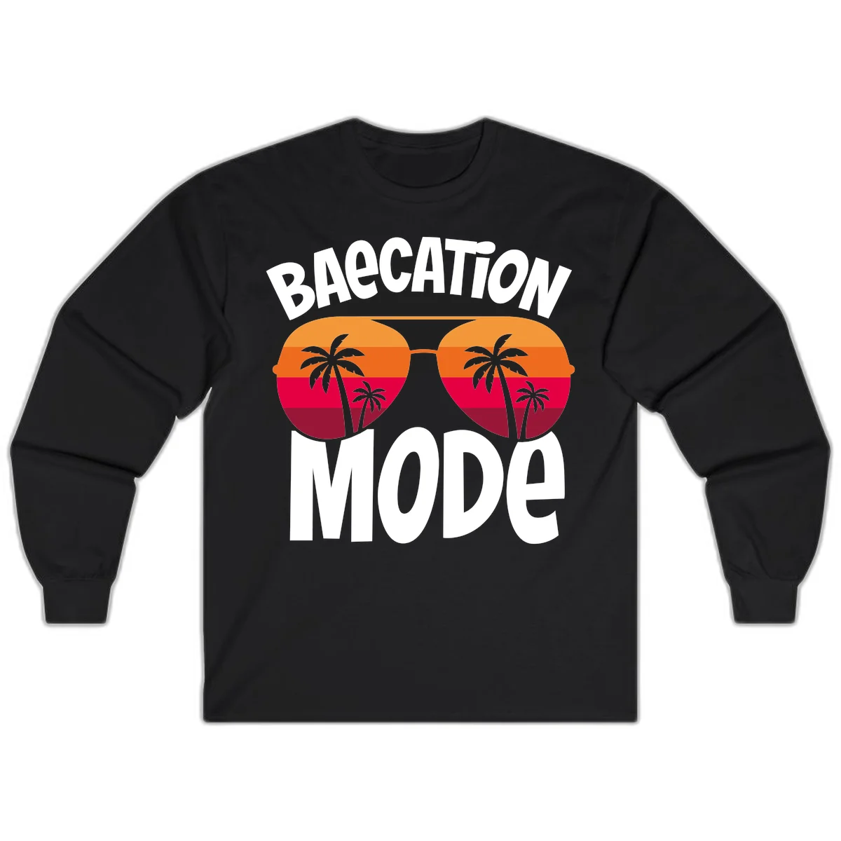 Bagcation Mode Tropical Vibes Long Sleeve in Black