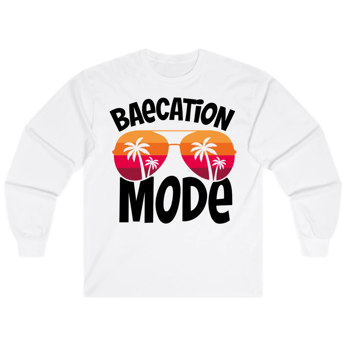 Bagcation Mode Tropical Vibes Long Sleeve in White