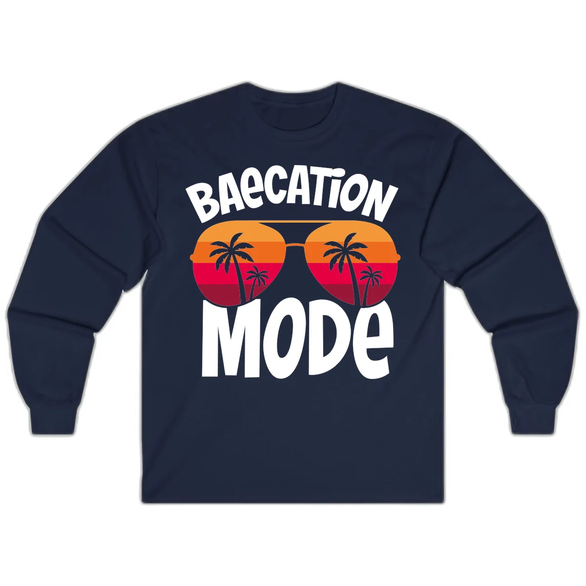 Bagcation Mode Tropical Vibes Long Sleeve in Navy