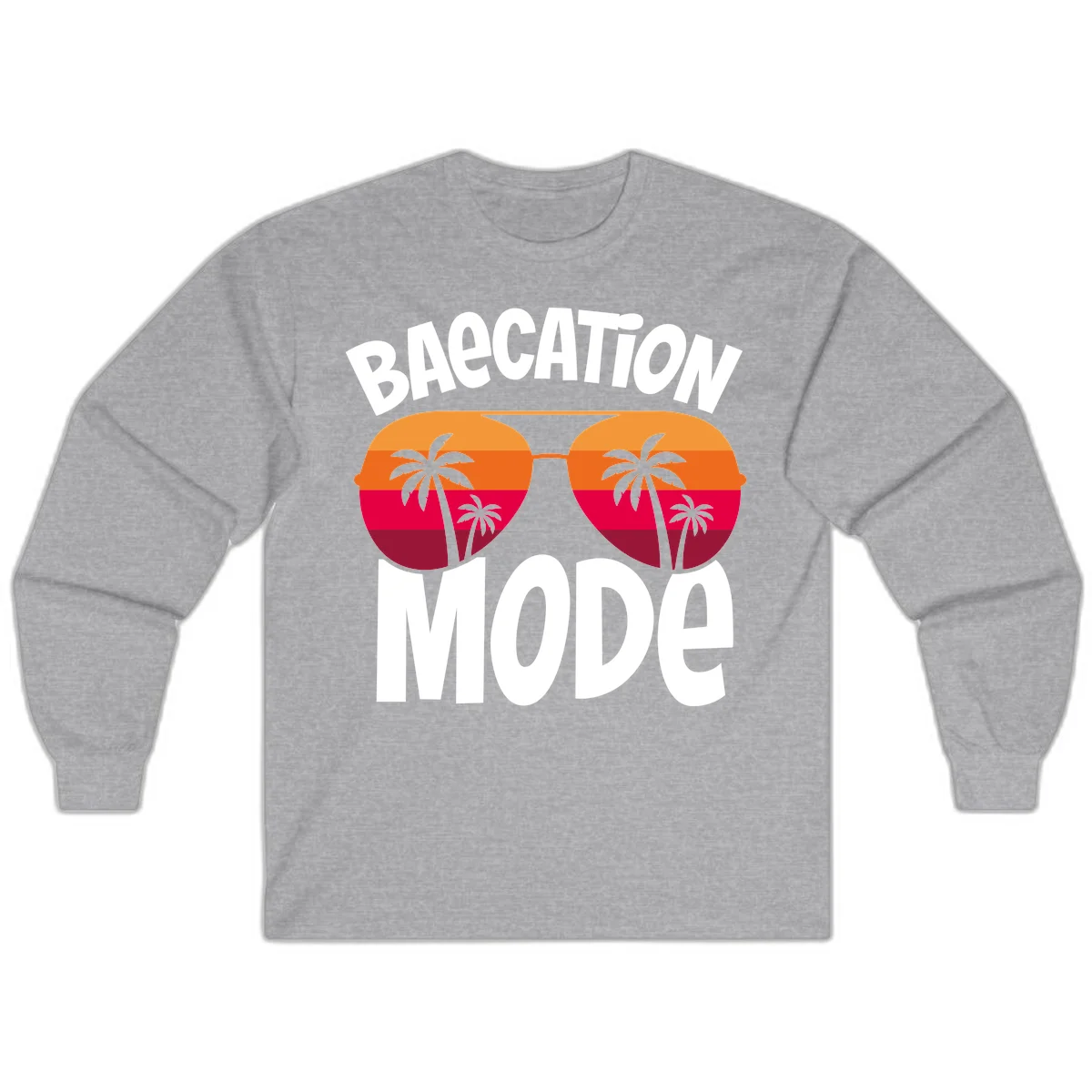 Bagcation Mode Tropical Vibes Long Sleeve in Sport Grey
