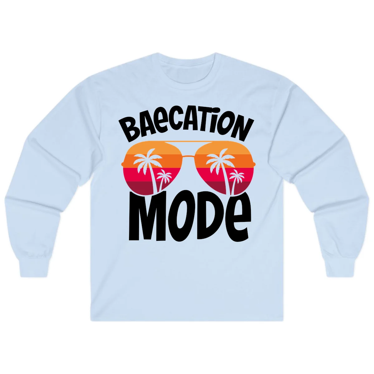 Bagcation Mode Tropical Vibes Long Sleeve in Light Blue