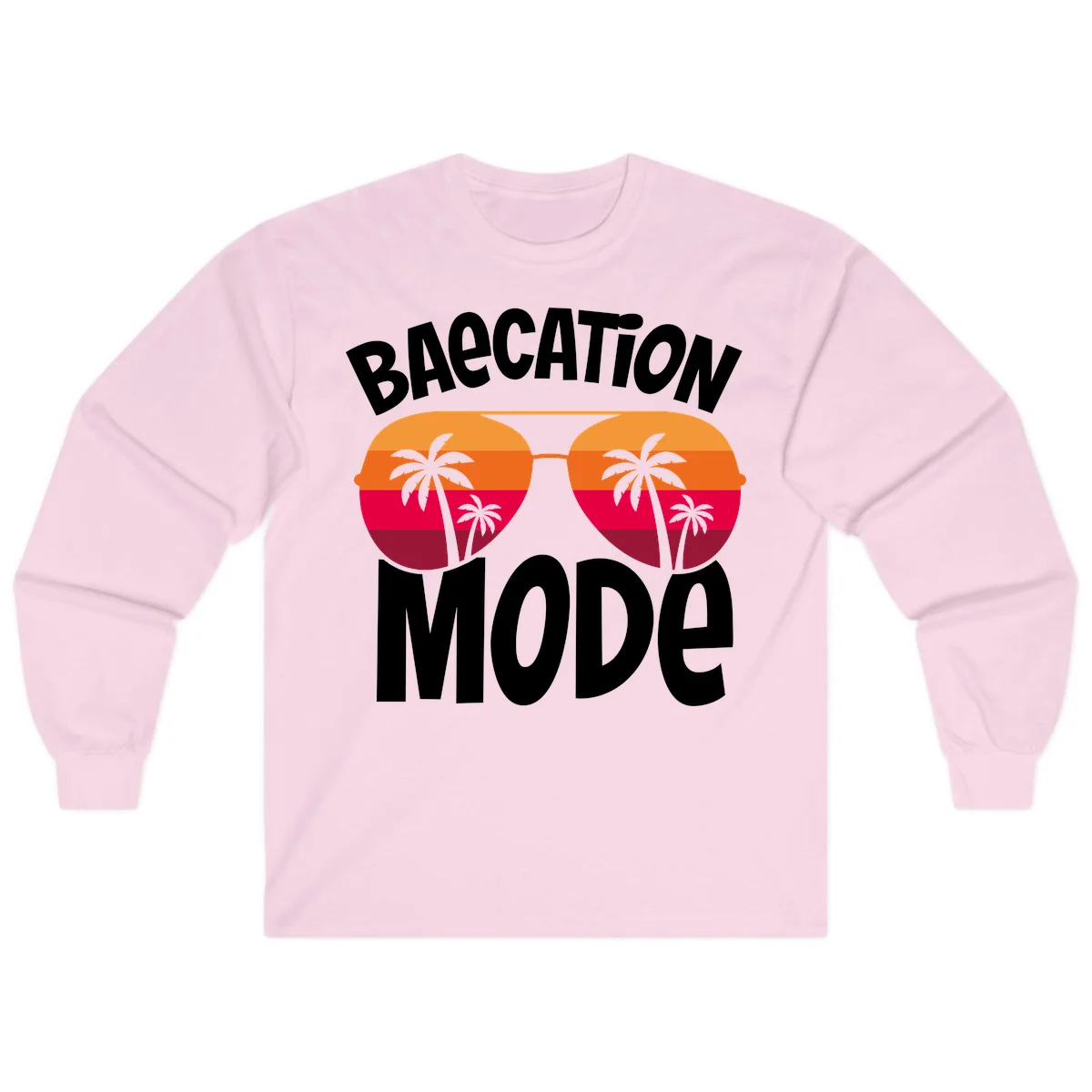 Bagcation Mode Tropical Vibes Long Sleeve in Light Pink