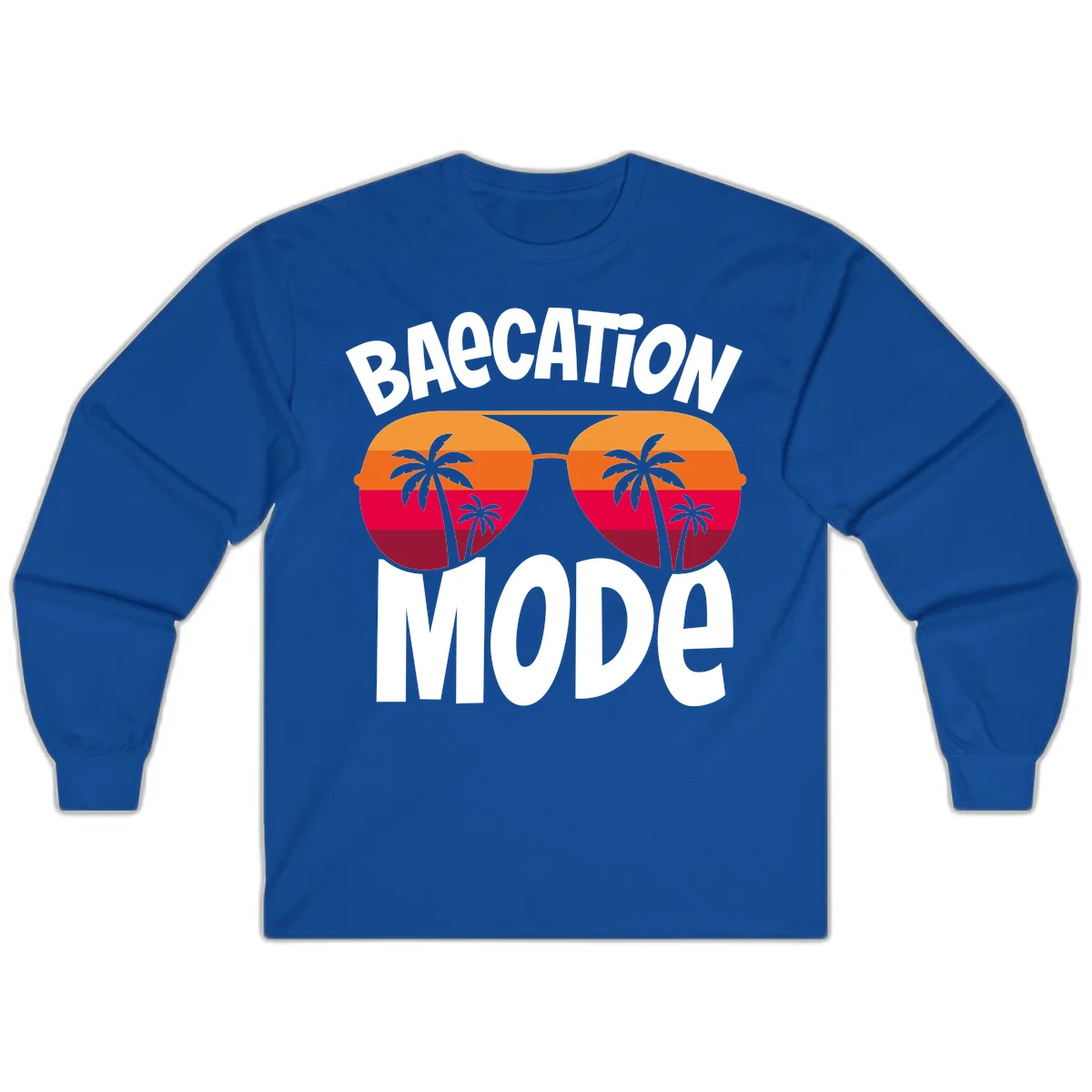 Bagcation Mode Tropical Vibes Long Sleeve in Royal