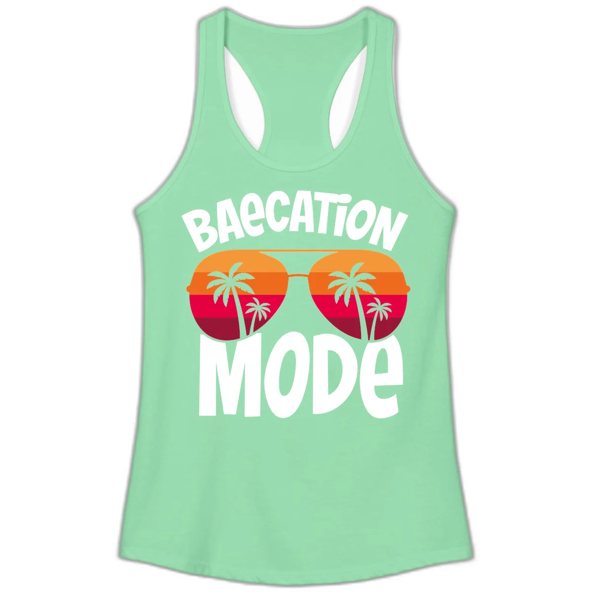 Bagcation Mode Tropical Vibes Ladies Tank in Solid Mint