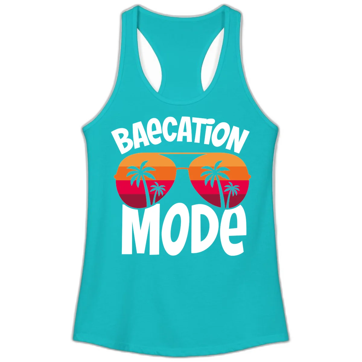 Bagcation Mode Tropical Vibes Ladies Tank in Tahiti Blue