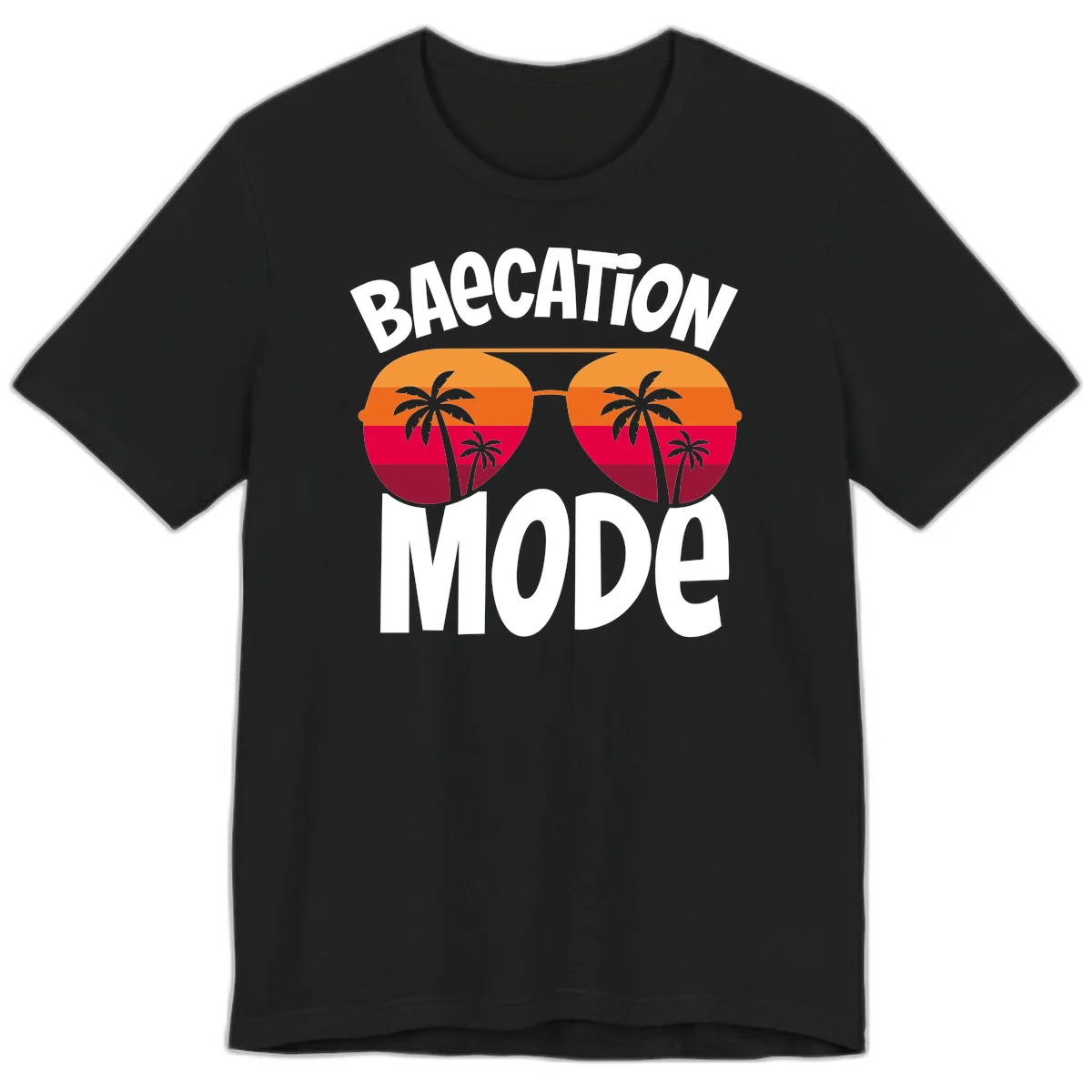 Bagcation Mode Tropical Vibes Premium T-Shirt in Black