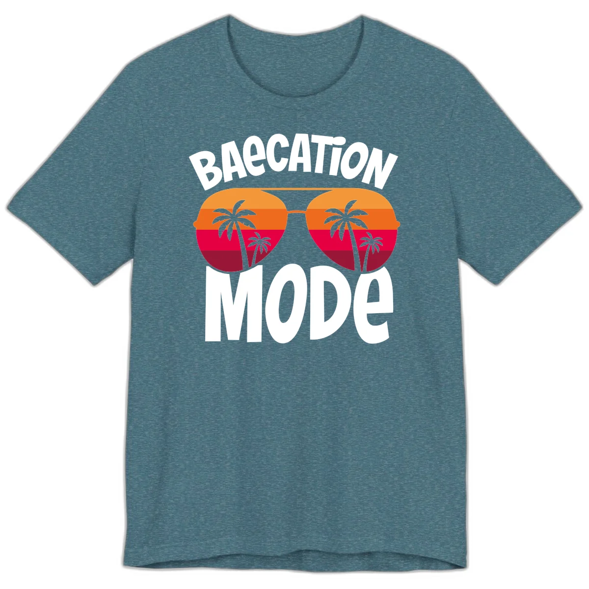 Bagcation Mode Tropical Vibes Premium T-Shirt in Heather Deep Teal