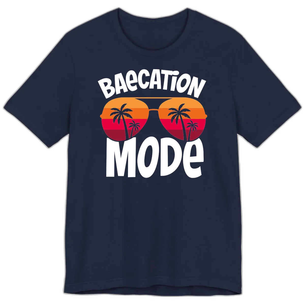 Bagcation Mode Tropical Vibes Premium T-Shirt in Navy