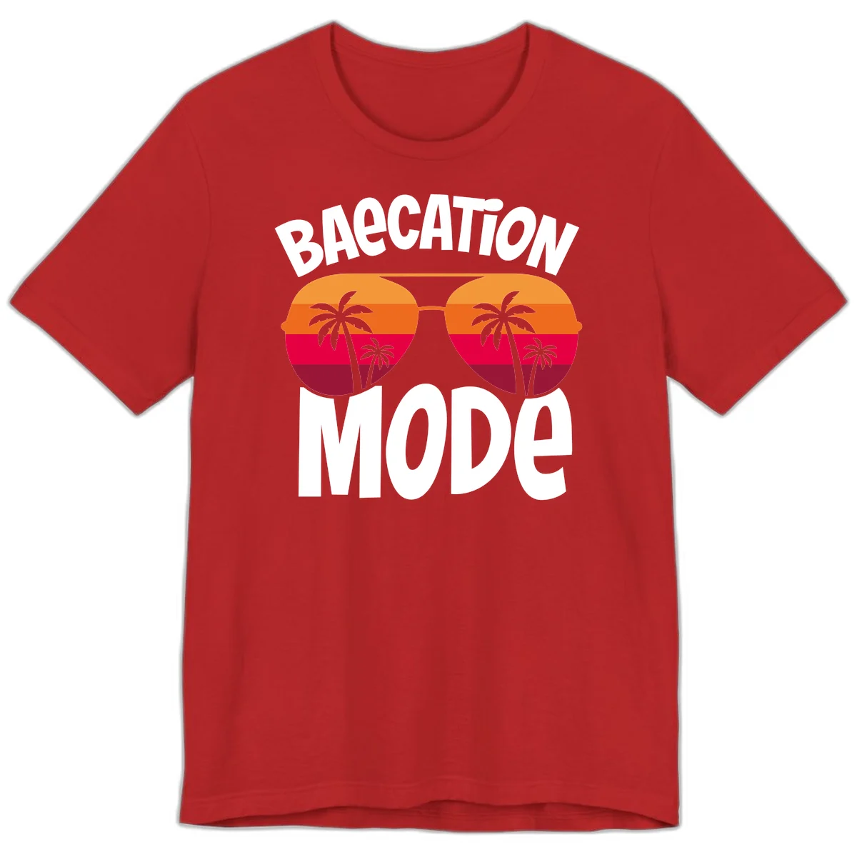 Bagcation Mode Tropical Vibes Premium T-Shirt in Red