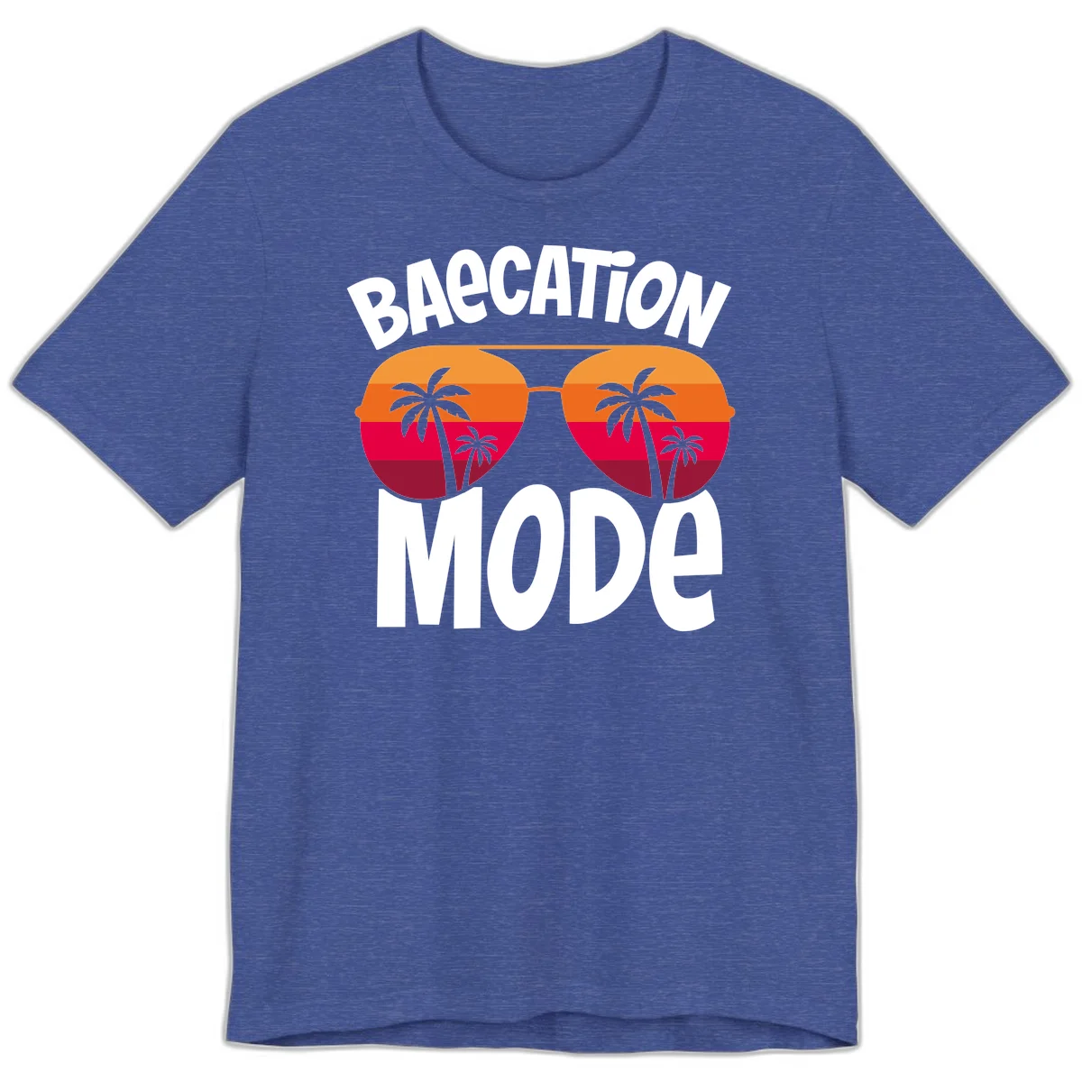 Bagcation Mode Tropical Vibes Premium T-Shirt in Heather True Royal