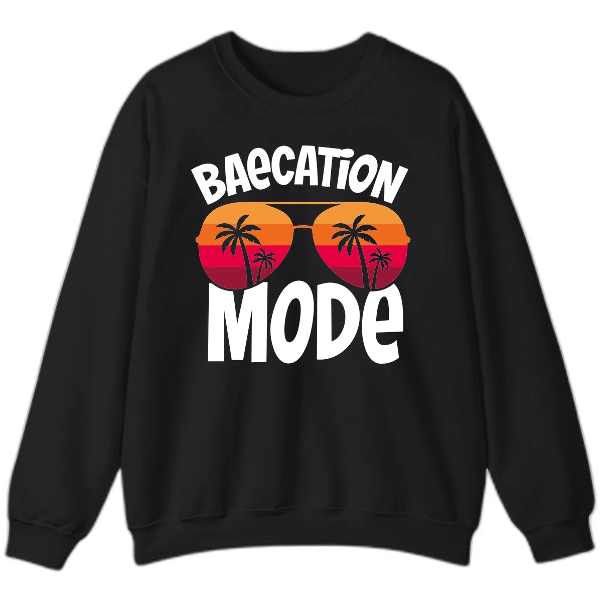 Bagcation Mode Tropical Vibes Sweatshirt in Black