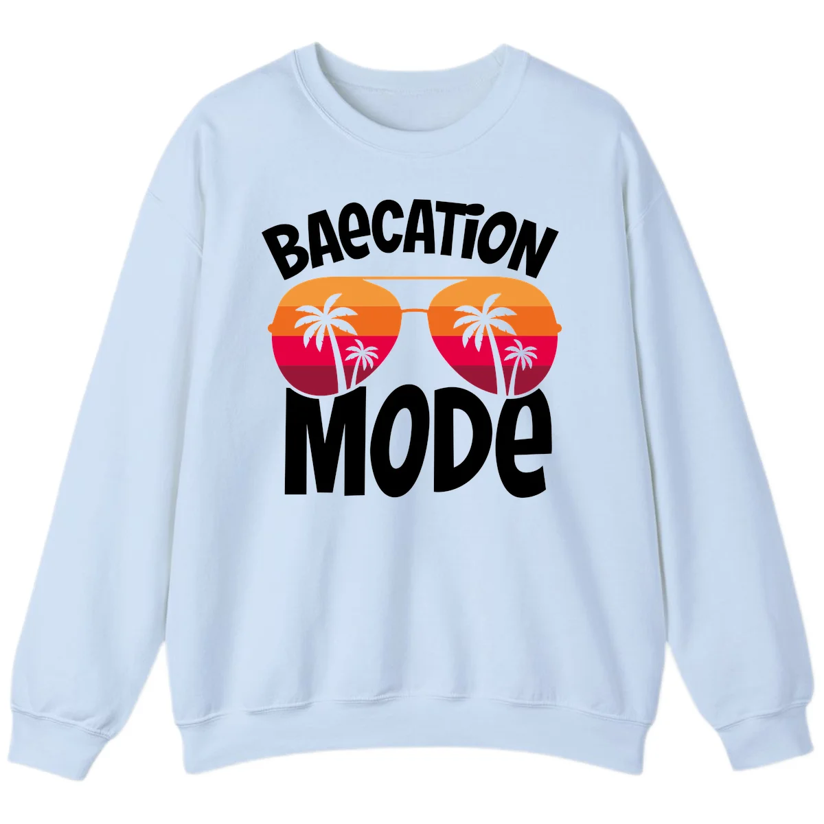 Bagcation Mode Tropical Vibes Sweatshirt in Light Blue
