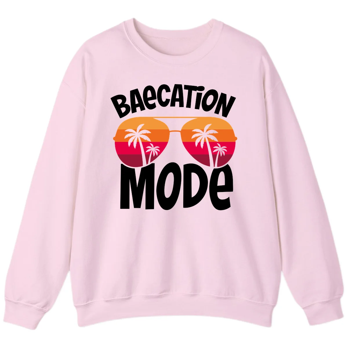 Bagcation Mode Tropical Vibes Sweatshirt in Light Pink