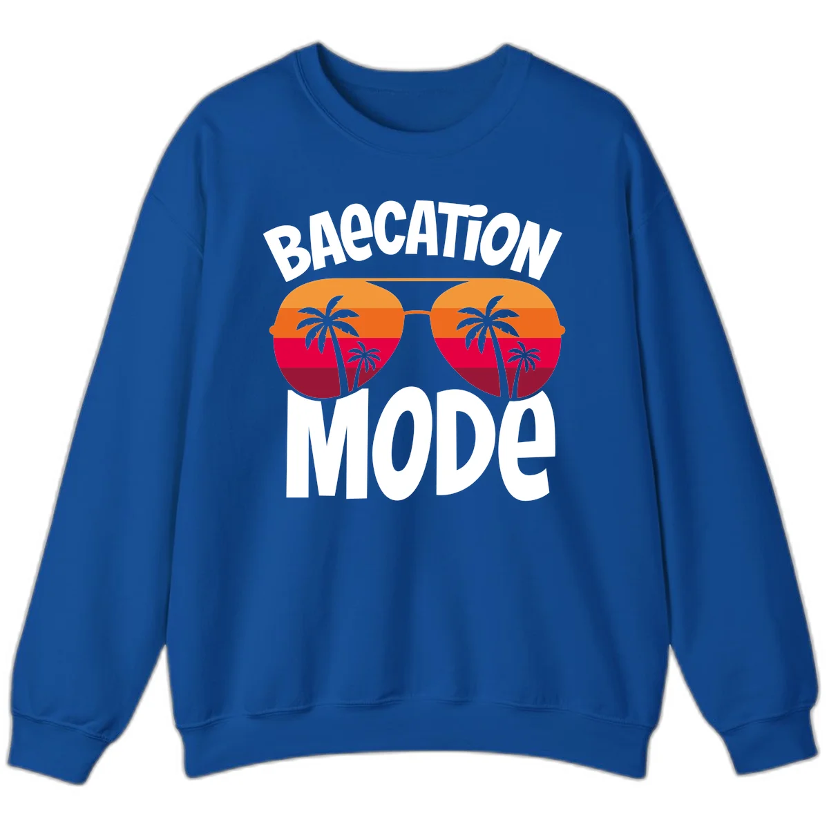 Bagcation Mode Tropical Vibes Sweatshirt in Royal