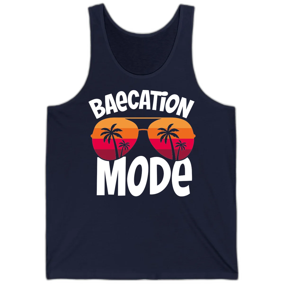 Bagcation Mode Tropical Vibes Tank in Navy