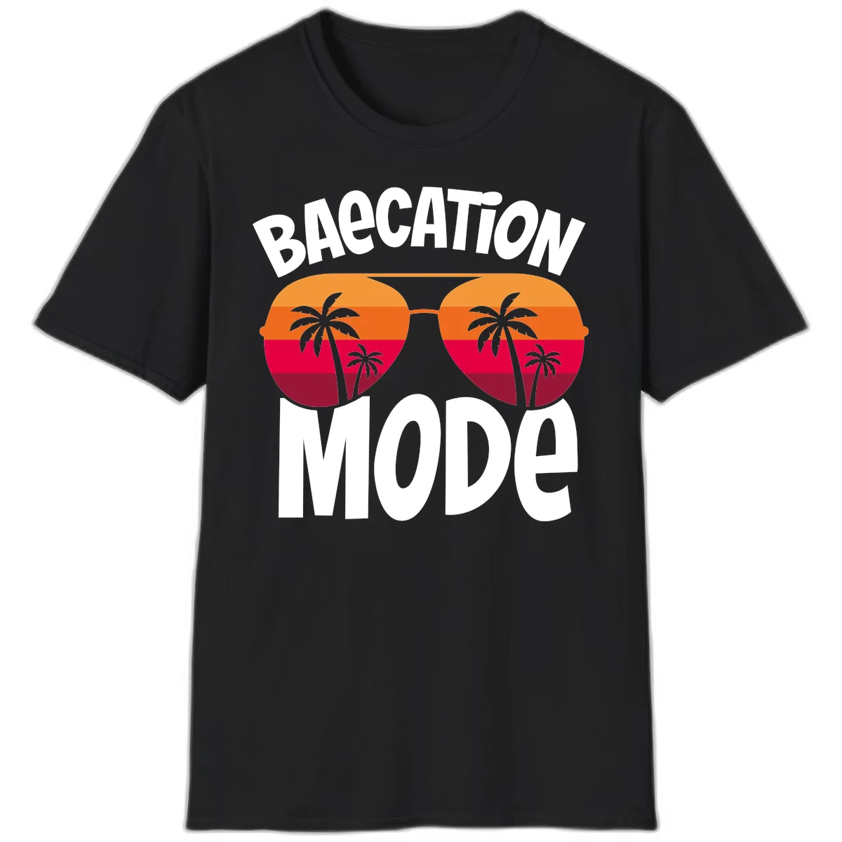 Bagcation Mode Tropical Vibes T-Shirt in Black