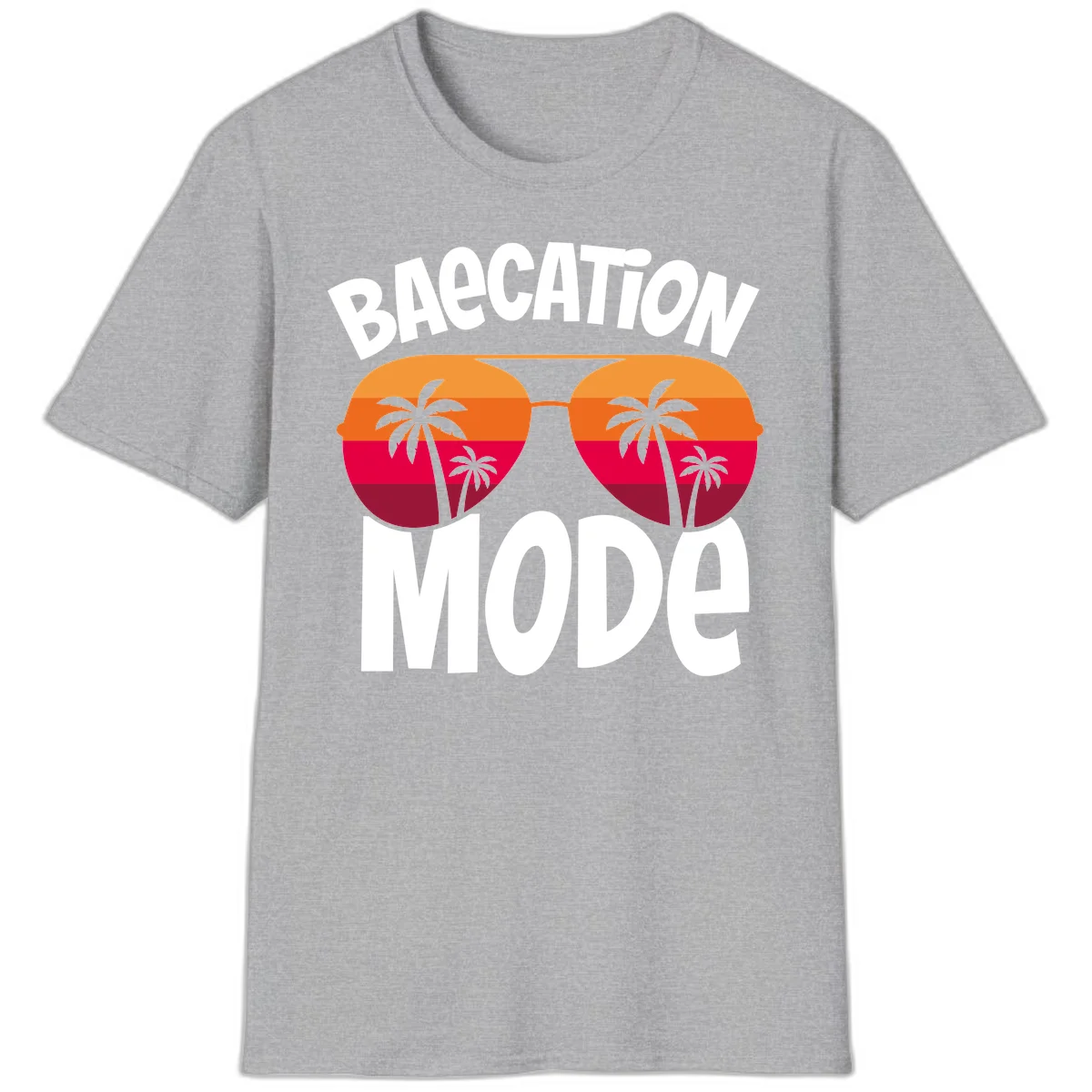 Bagcation Mode Tropical Vibes T-Shirt in Sport Grey