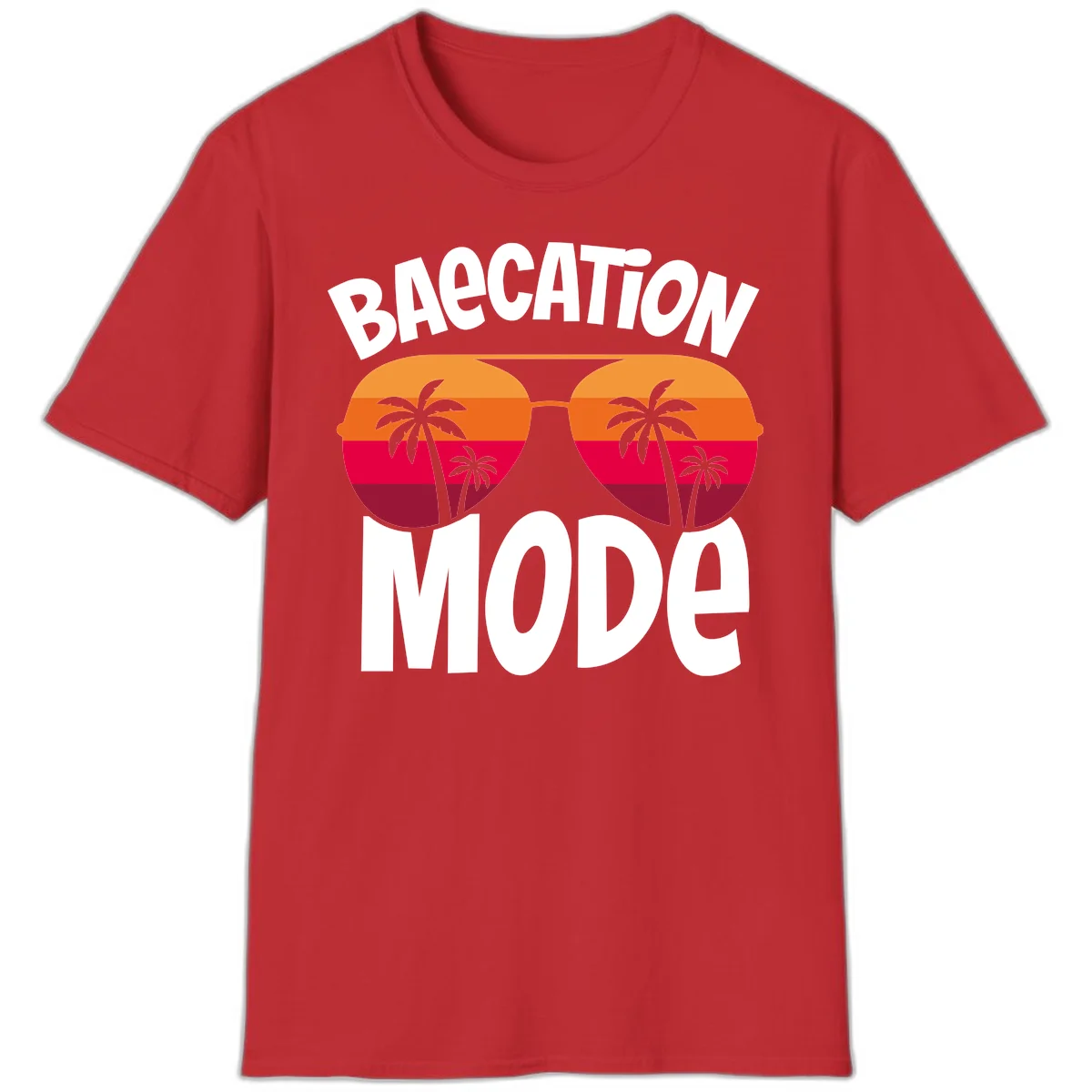 Bagcation Mode Tropical Vibes T-Shirt in Red