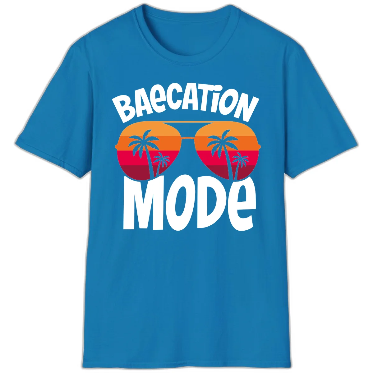 Bagcation Mode Tropical Vibes T-Shirt in Sapphire
