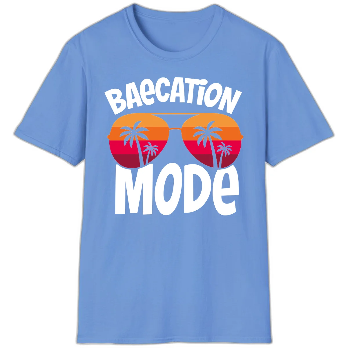 Bagcation Mode Tropical Vibes T-Shirt in Carolina Blue