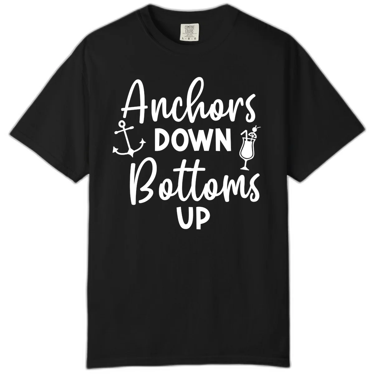 Anchors Down Bottoms Up Comfort Color in Black