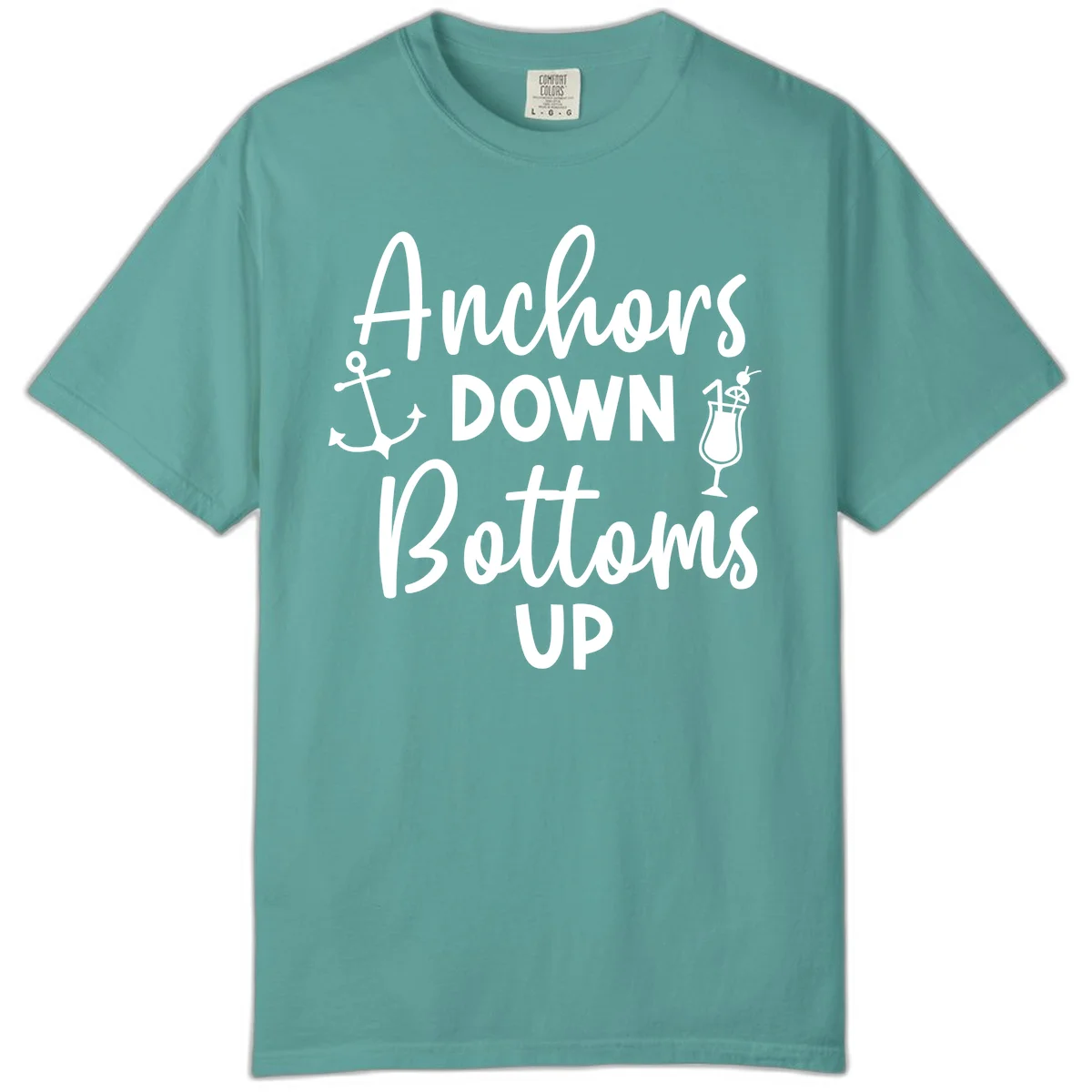 Anchors Down Bottoms Up Comfort Color in Seafoam