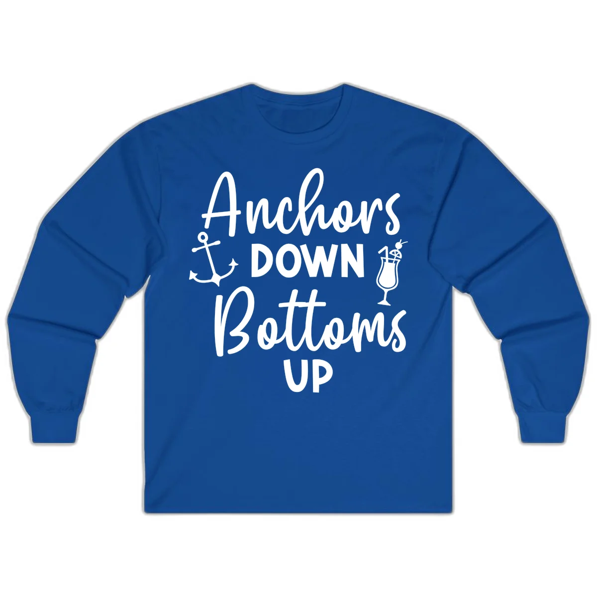 Anchors Down Bottoms Up Long Sleeve in Royal