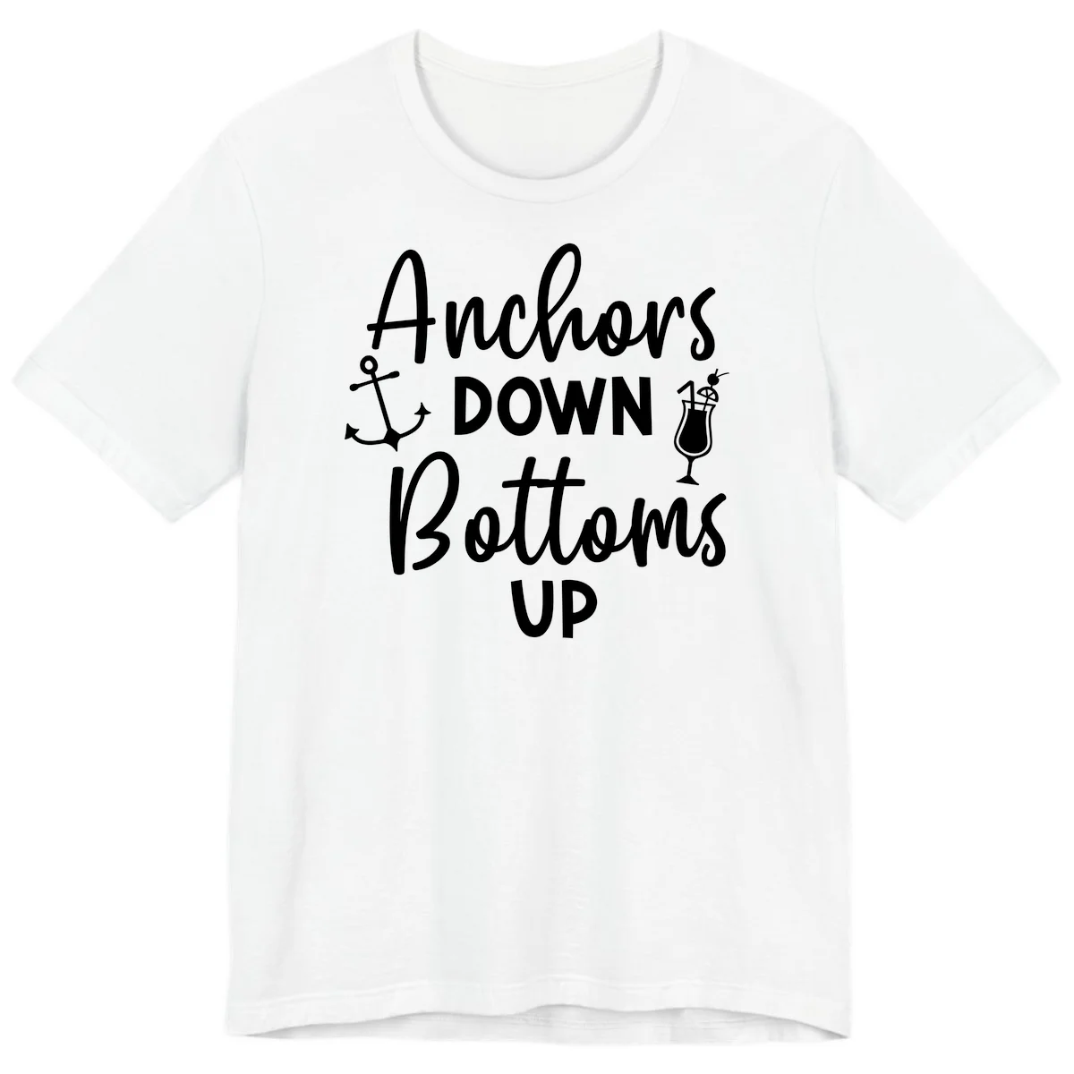 Anchors Down Bottoms Up Premium T-Shirt in White
