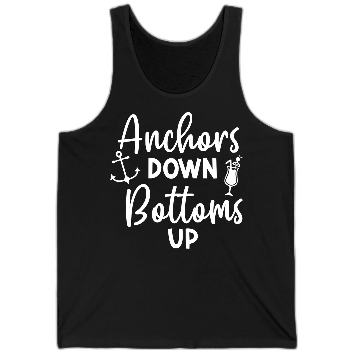 Anchors Down Bottoms Up Tank in Black