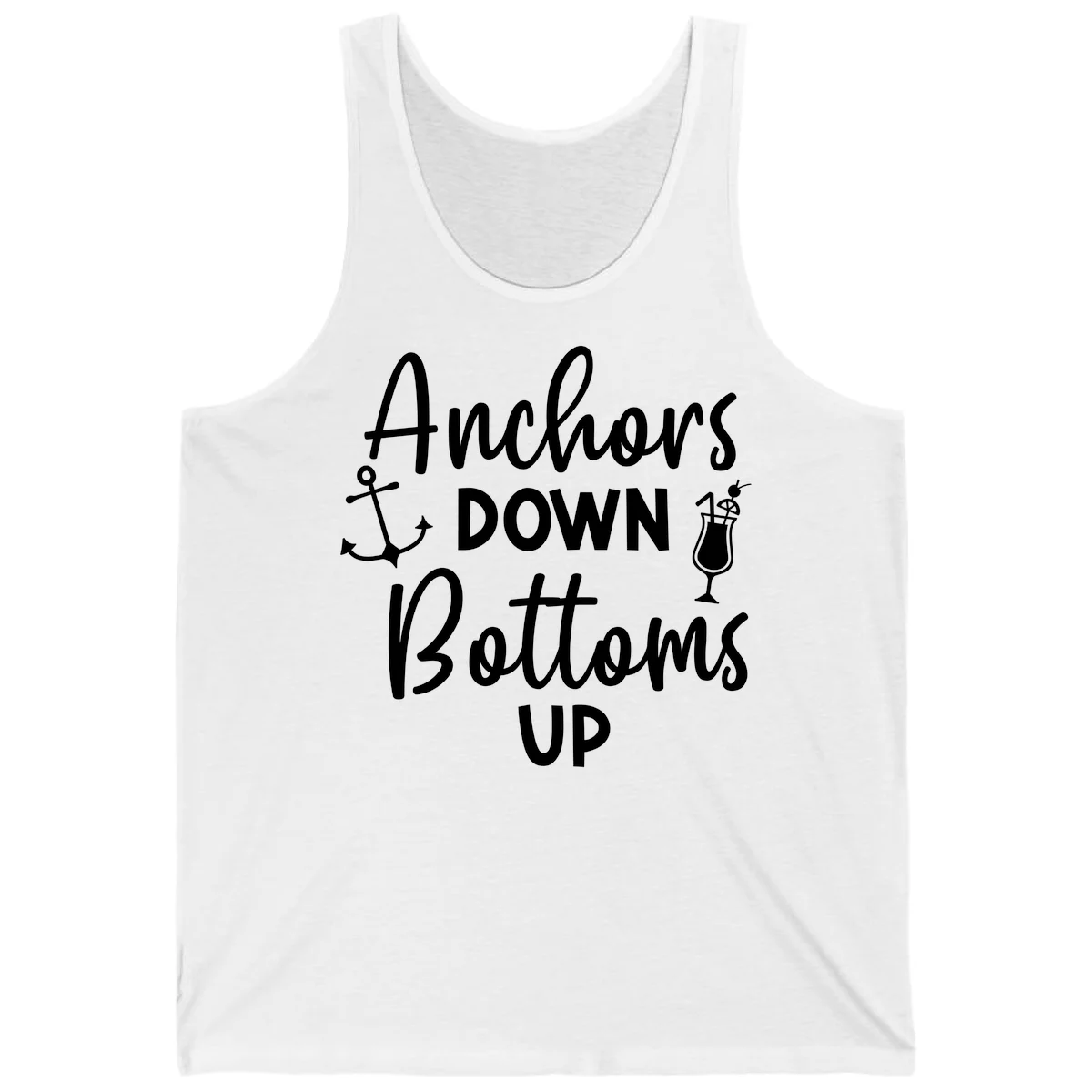 Anchors Down Bottoms Up Tank in White