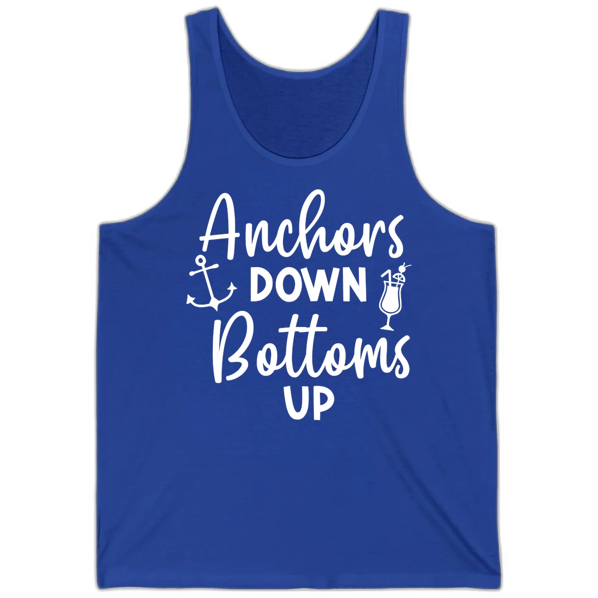 Anchors Down Bottoms Up Tank in True Royal