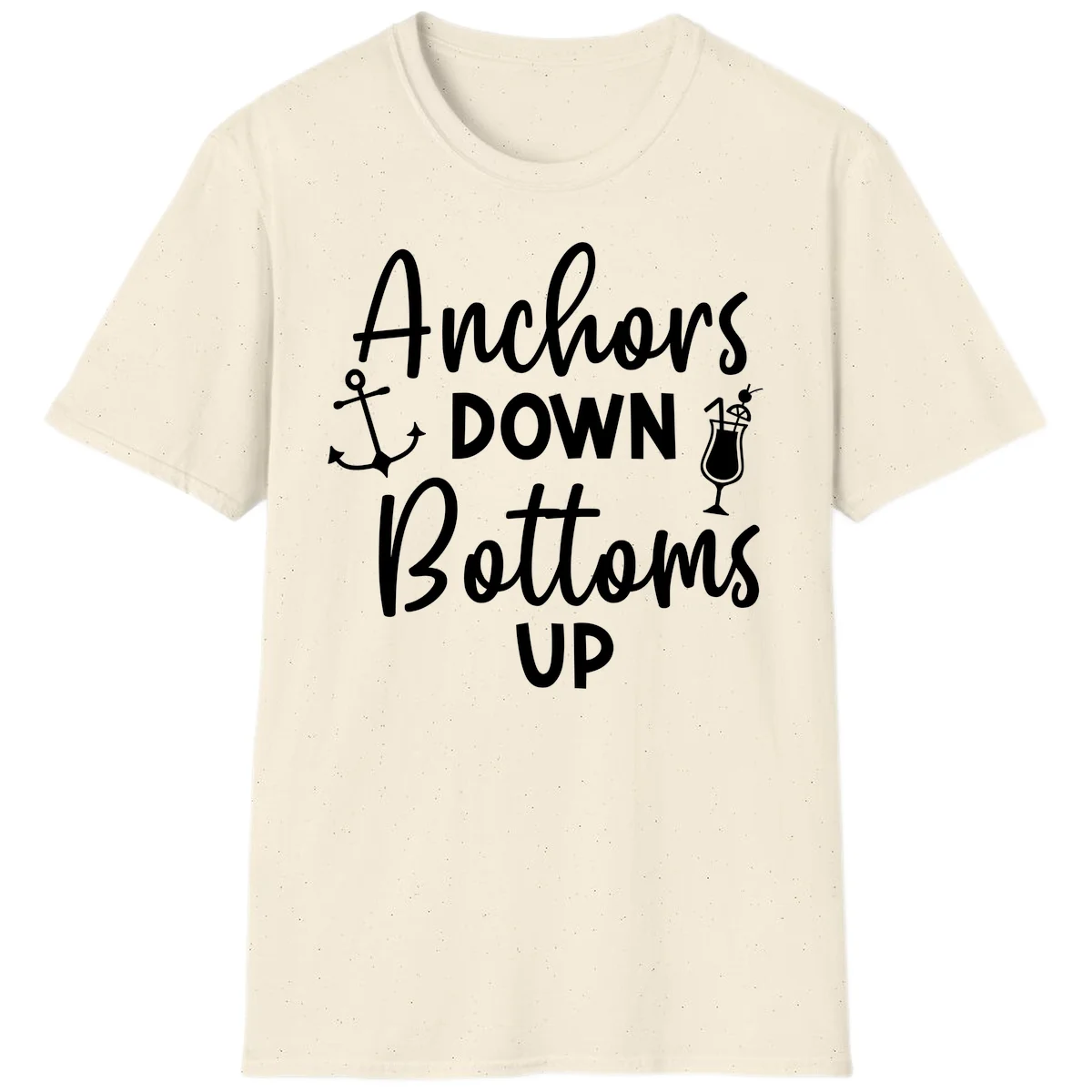 Anchors Down Bottoms Up T-Shirt in Natural