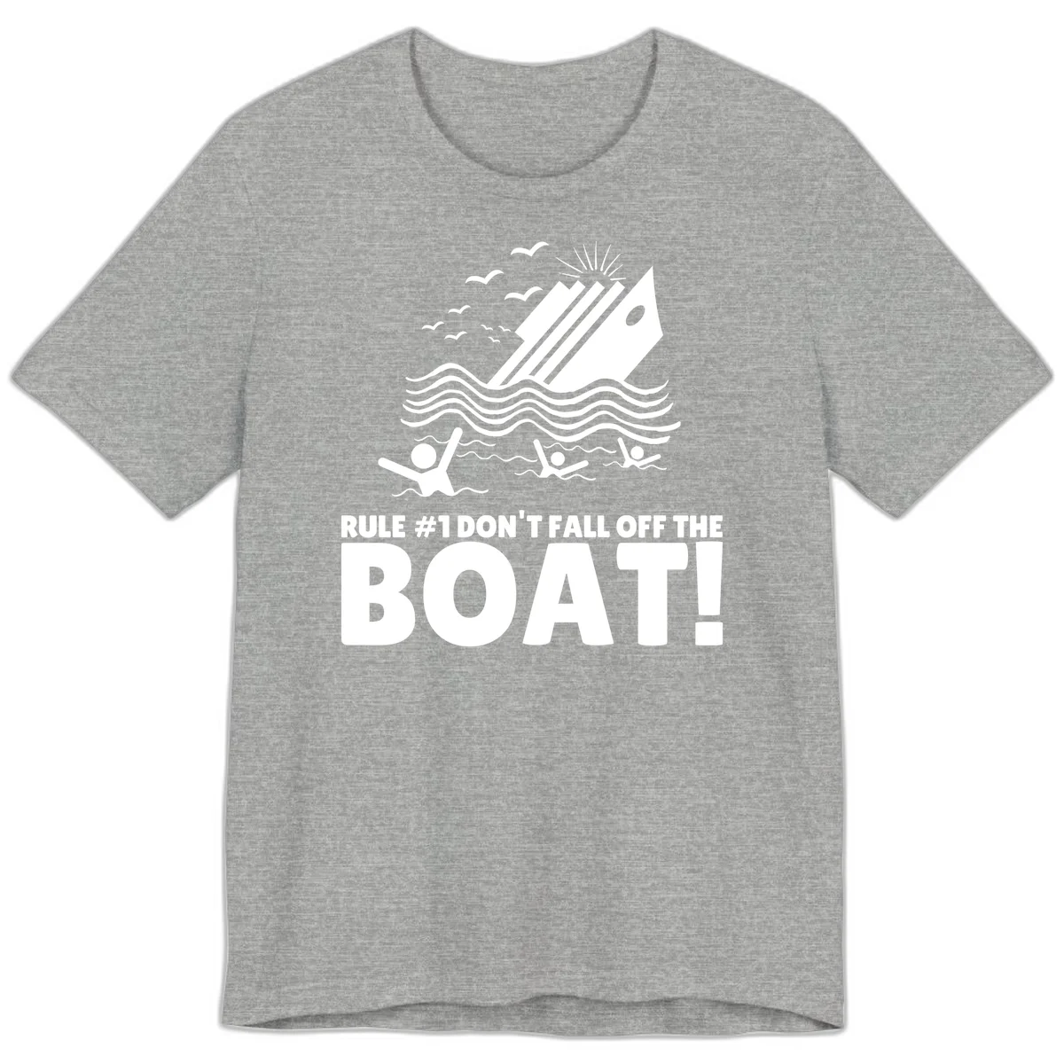 Don't Fall Off The Boat Premium T-Shirt in Athletic Heather