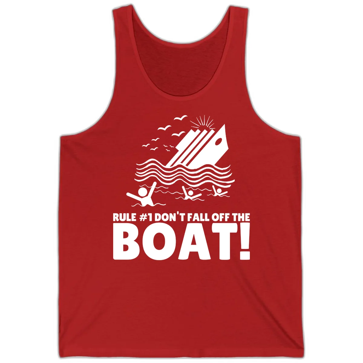 Don't Fall Off The Boat Tank in Red