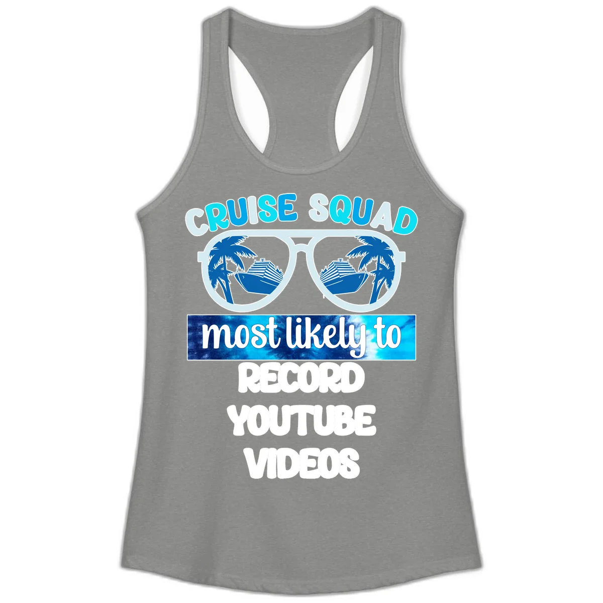 Cruise Squad Most Likely To Record Ladies Tank in Heather Grey